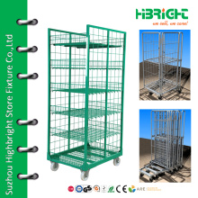 warehouse metal foldable logistic roll cart